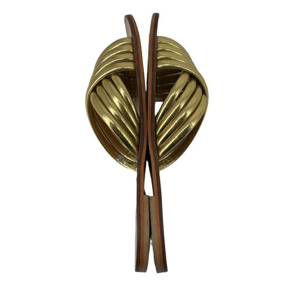 Raye Ziggy Gold Sandals Womens Size 7 Slip On Flats Metallic Open Toe goddess - Picture 7 of 13